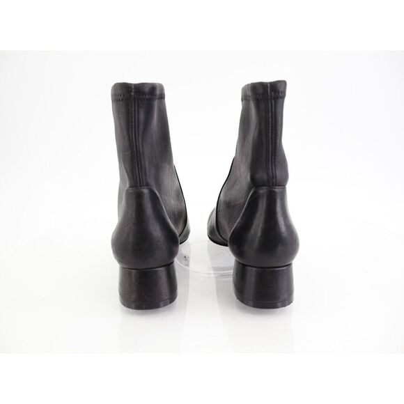 Stuart Weitzman Odetta Ankle Pull On Bootie Size 7.5 Black Leather Pointed Toe - Picture 5 of 13